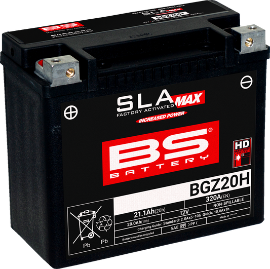 BS Battery 300938 SLA Max Factory Activated AGM Battery BGZ20H - Moto-House MX