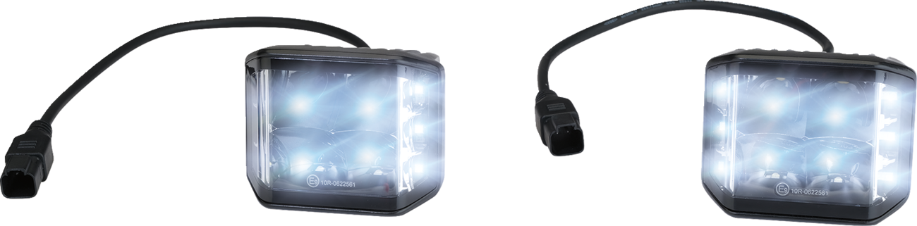 MOOSE OFFROAD 2001-3022 Pair of 3-inch Side Shooter LED Light Pods with 140° Combo Beam, 70W High-Efficiency Osram Chips, Blackout Series Styling, and Full Wiring Harness with DT Connectors for UTVs - Moto-House MX