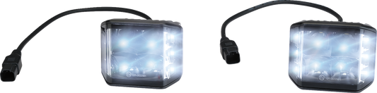 MOOSE OFFROAD 2001-3022 Pair of 3-inch Side Shooter LED Light Pods with 140° Combo Beam, 70W High-Efficiency Osram Chips, Blackout Series Styling, and Full Wiring Harness with DT Connectors for UTVs - Moto-House MX