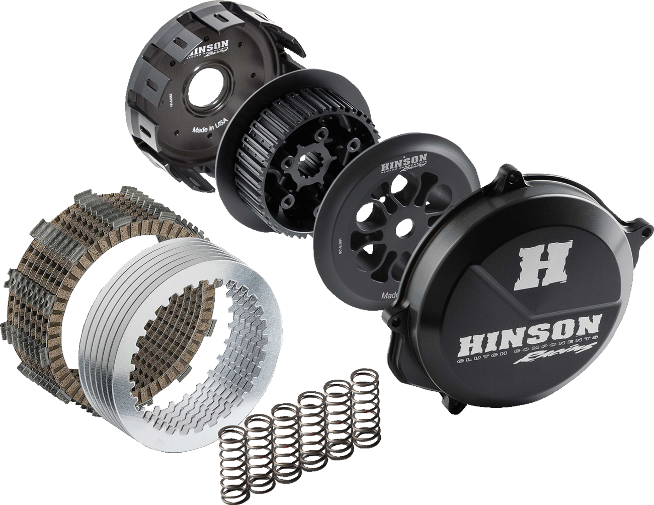 HINSON RACING HC105-2402 Complete Billetproof Conventional Clutch Kit Hard Coated T-6 Billet Aluminum Architecture for 2024-2025 Triumph TF 250-X - Moto-House MX