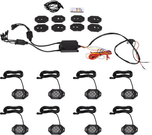Moose Offroad 20403428 RGB Rock Light Kit 8 Pods Black - Moto-House MX