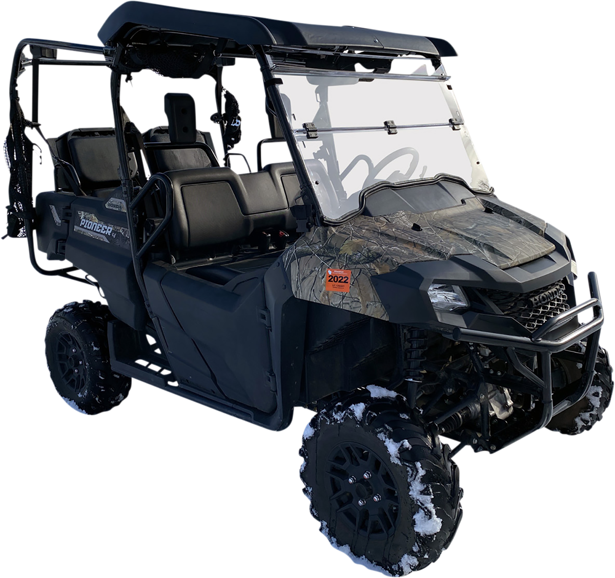 MOOSE OFFROAD 2317-0525 Clear 5mm Polycarbonate Deluxe Full Folding Windshield with Profile Clamps for 2014-2025 Honda Pioneer 700 SXS700M2 Multi-Row - Moto-House MX