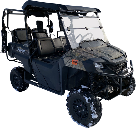 MOOSE OFFROAD 2317-0525 Clear 5mm Polycarbonate Deluxe Full Folding Windshield with Profile Clamps for 2014-2025 Honda Pioneer 700 SXS700M2 Multi-Row - Moto-House MX