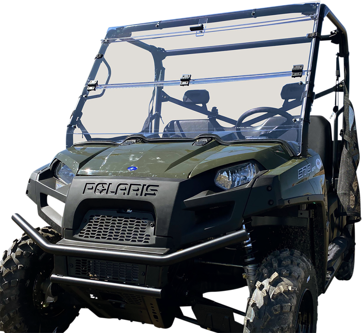 MOOSE OFFROAD 2317-0526 Deluxe Full Folding UTV Windshield for 2018-2025 Polaris Ranger 570 Full-Size, clear polycarbonate - Moto-House MX