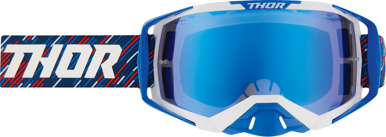 THOR 2601-3708 2020s Activate Goggle Stripes Red/White/Blue Blue Mirror Lens