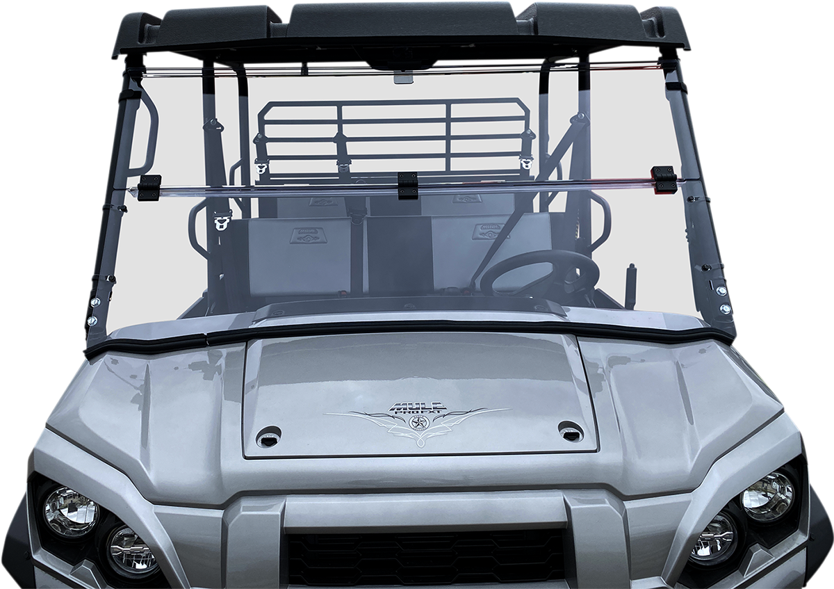 MOOSE OFFROAD 2317-0512 Deluxe Full Folding UTV Windshield for 2015-2024 Kawasaki Mule PRO, clear polycarbonate - Moto-House MX