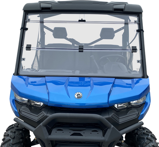MOOSE OFFROAD 2317-0511 Deluxe Full Folding UTV Windshield for 2016-2024 Can-Am Defender, clear polycarbonate - Moto-House MX