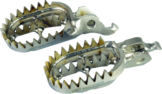 Scar Racing 1602-1661 S9516 Titanium Foot Pegs Triumph TF Silver - Moto-House MX