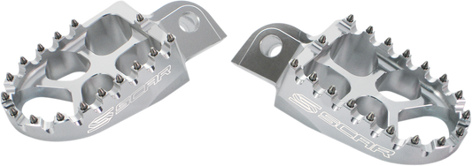 Scar Racing S3515 Evo Foot Pegs Honda Kawasaki Silver - Moto-House MX