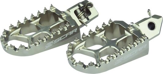 Scar Racing S5515T Evo Foot Pegs GasGas Husqvarna KTM Silver - Moto-House MX