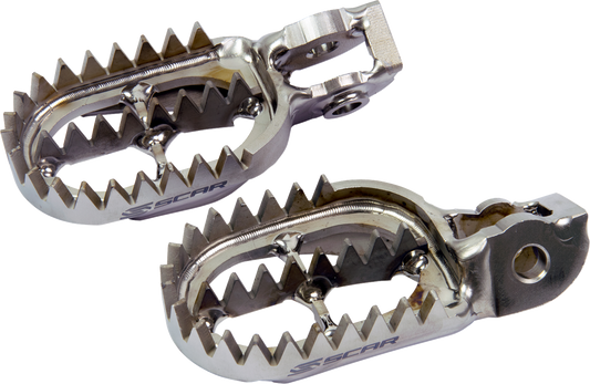 Scar Racing S8516 Gripper Titanium Foot Pegs Silver Stark Varg - Moto-House MX  