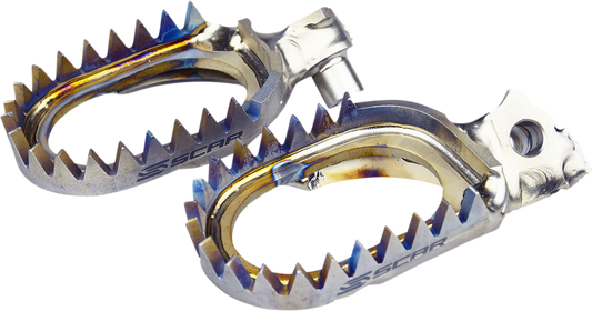 SCAR RACING S1516AM 2020-23 Yamaha YZ/WR/Tenere Titanium Anti-Mud Foot Pegs