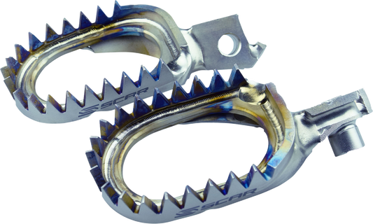 Scar Racing S4516AM Anti-Mud Titanium Foot Pegs Silver Suzuki - Moto-House MX