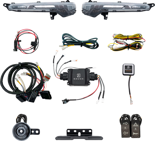 Ravek 65-2019SR Gen3 Speakeasy Turn Signal Kit installed on Can-Am Defender HD11 UTV at Moto-House MX