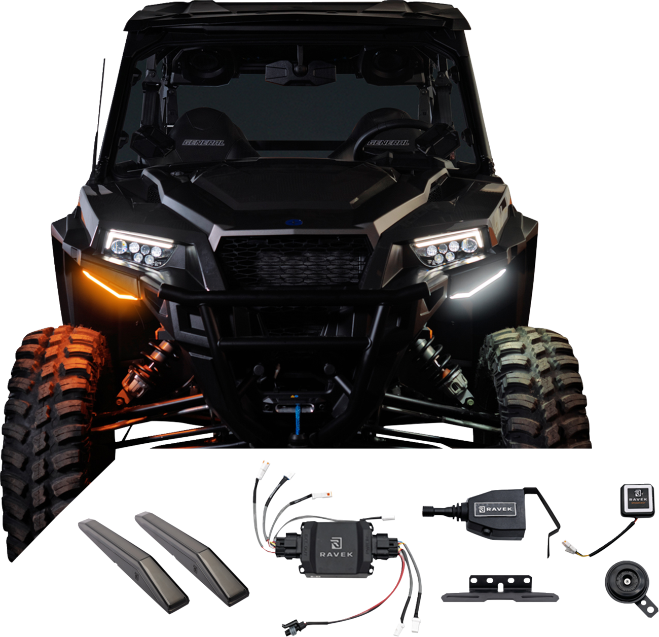 RAVEK 64-700SL 2020-Polaris General Turn Signal Kit Speakeasy™ Lever