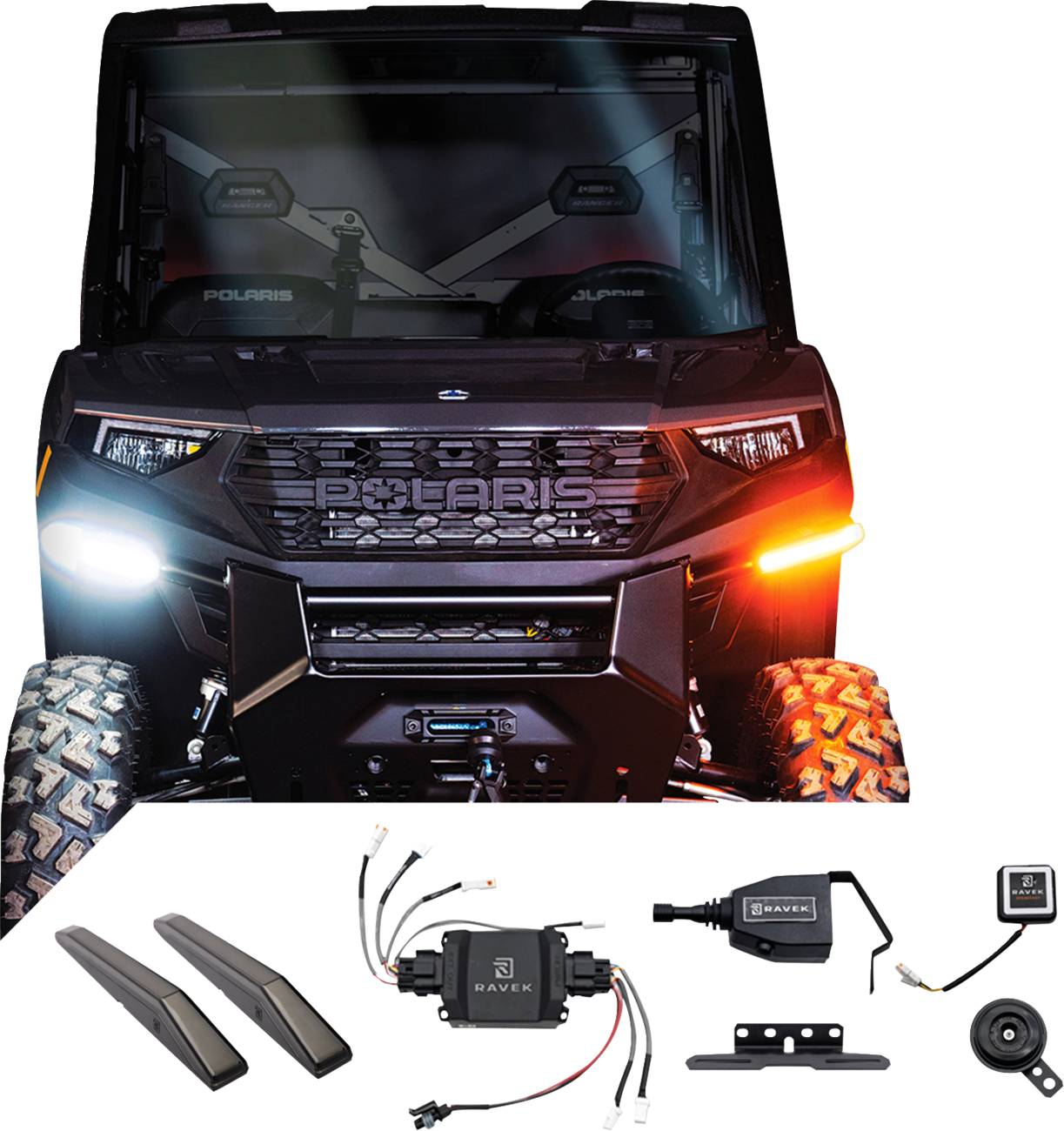 RAVEK 64-1007SL Speakeasy Gen3 Turn Signal Kit 2020-23 Polaris Ranger 1000 Lever