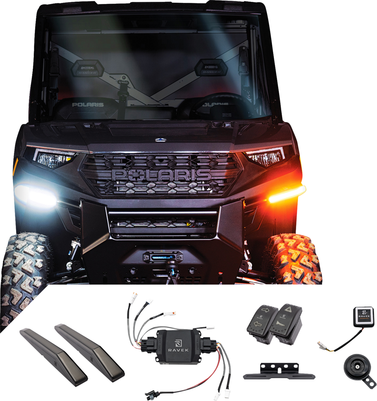RAVEK 64-1007SR Gen3 Speakeasy Polaris Ranger Turn Signal System