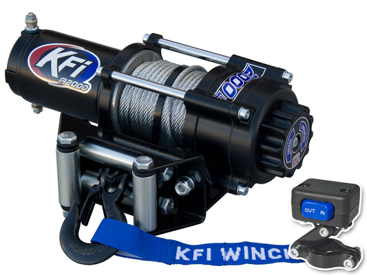 KFI KFI 2000lb ATV Winch Kit - Water-Resistant, All-Metal Clutch & Heavy Duty Design A2000