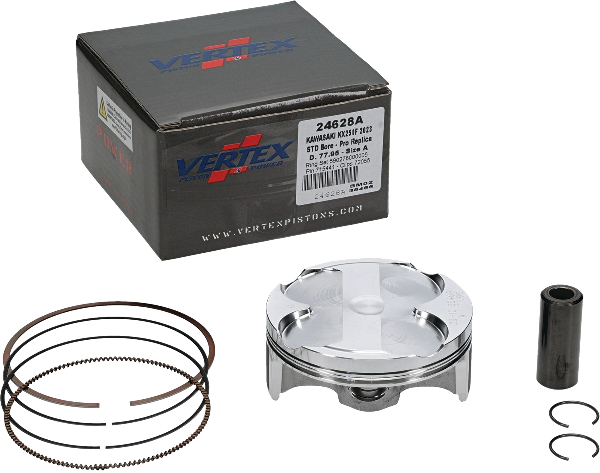 VERTEX VERTEX - Forged Replica Piston Kit - Part Number 24628A - Fits 2-Stroke and 4-Stroke Models 24628A