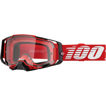 100% Armega Motocross Goggles - 50004-00033 - Red - Clear