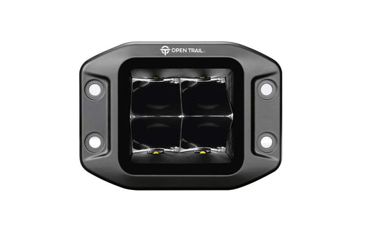 Open Trail Stealth Series Flush Mount LED Pod Spot light kit part number 12-9091 with blacked-out housing and Osram LEDs.