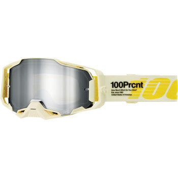 100% Armega Motocross Goggles - 50005-00026 - Barely - Silver Mirror | Moto-House MX