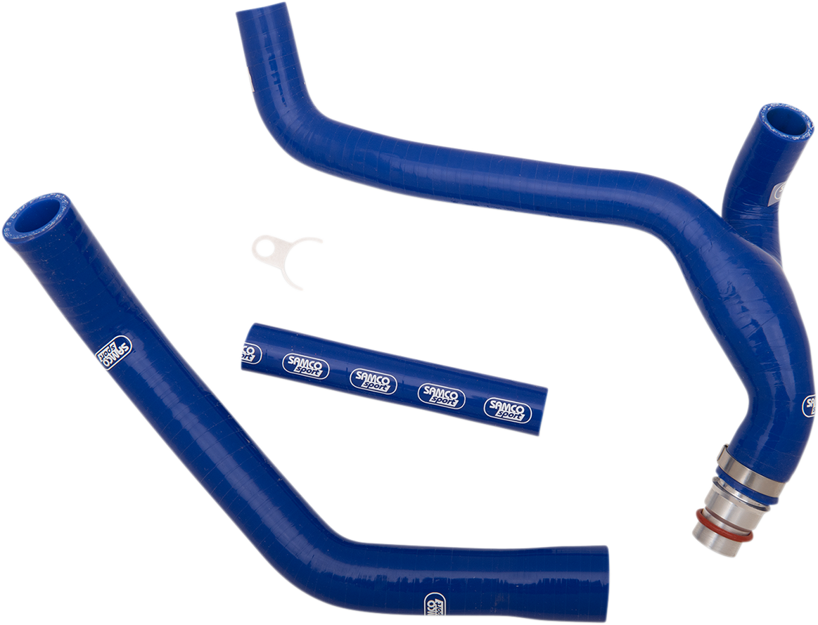MOOSE OFFROAD YAM-86-BL6 Blue Silicone Race Fit Radiator Hose Kit with Alloy Y-Piece for Yamaha YZ450F and WR450F - Moto-House MX
