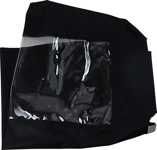 MOOSE OFFROAD 0521-1752 UTV Rear Windscreen Panel for 2005-2016 Kawasaki Mule 610 4x4, black nylon and clear vinyl - Moto-House MX