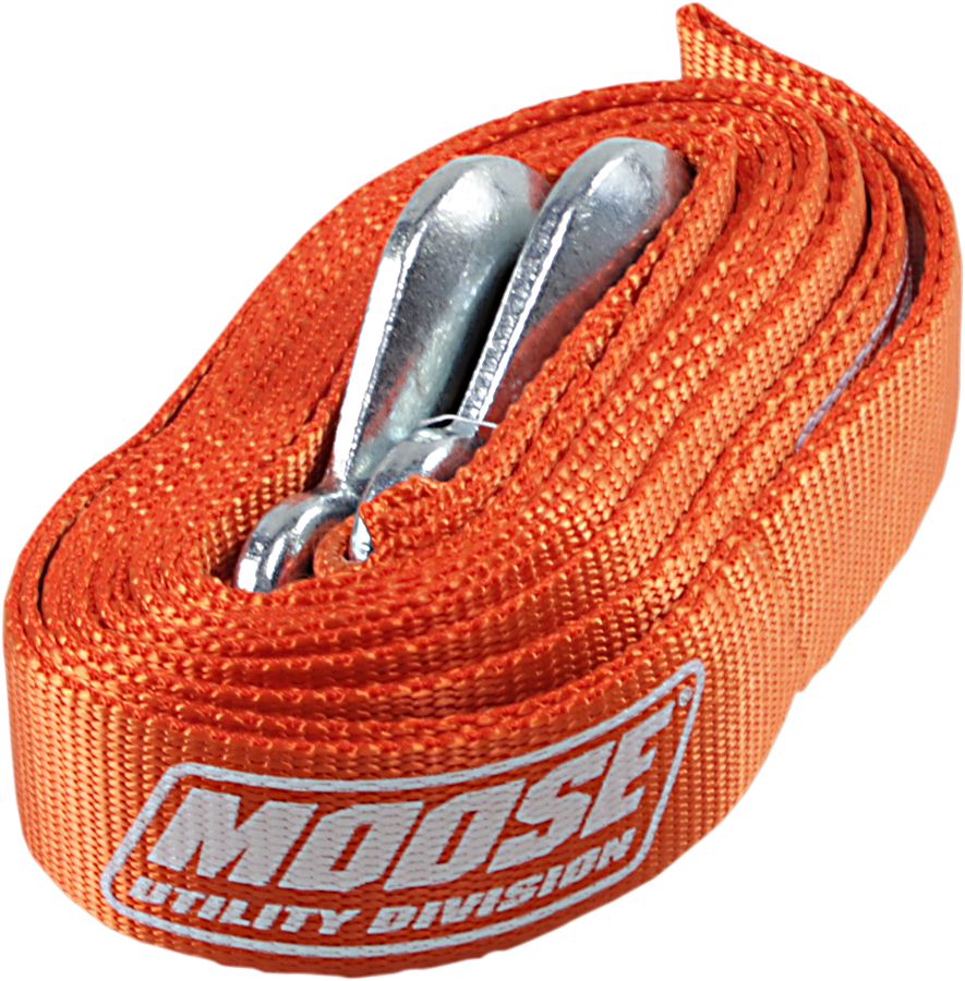 Moose Offroad Tow Strap 3920-0461 Heavy-Duty 15' Polyester with Steel Hooks