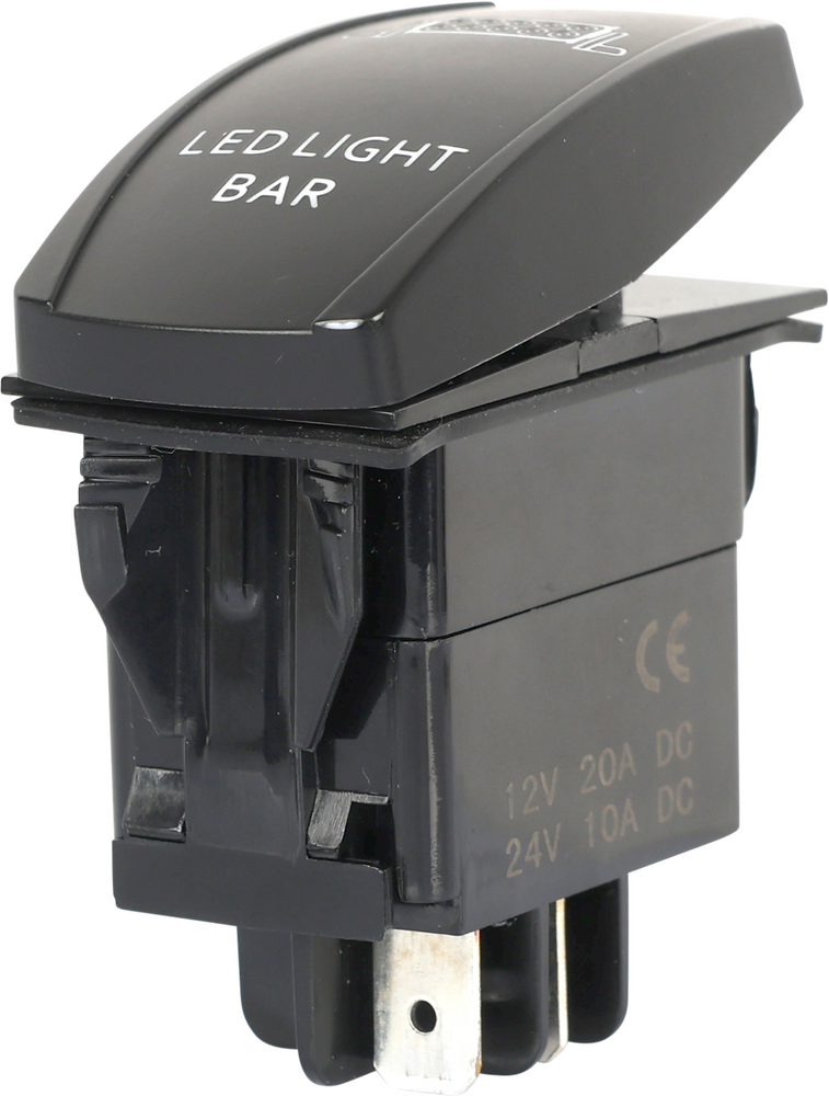 Open Trail SM106-014 standard light bar rocker switch with LED indicator for off-road vehicle dashboards.
