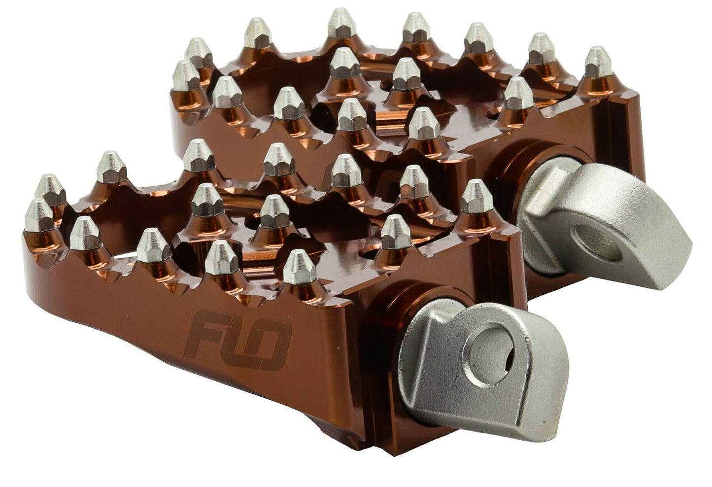 FLO MOTORSPORTS FPEG-800BRZ 2011 and Up Moto Style Footpeg Set Bronze 2x3.125