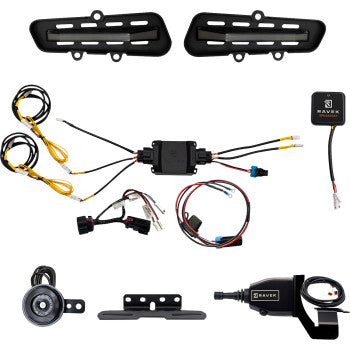 RAVEK 2020 2393 Gen3 Speakeasy Wireless Turn Signal System with Steering Column Lever Stalk Warning Horn Array Switchback LED Running Lights and Smoke Polycarbonate Lenses for Can Am Defender HD11 Fitment - Moto House MX