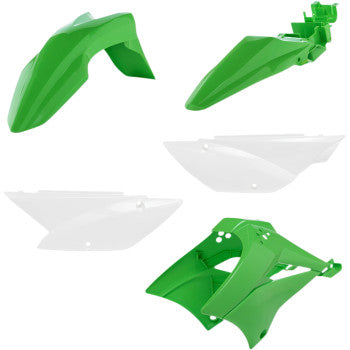 Acerbis Replacement Full Plastic Body Kit Green/White - 2010-2022 Kawasaki KLX110