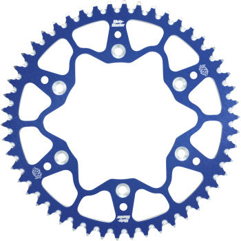 MOTO MASTER 620072450 7075 T6 Aircraft Grade Aluminum Rear Drive Sprocket 50 Tooth Blue Anodized 520 Chain Size with Self Cleaning Mud Grooves for KTM Husqvarna Gas Gas Triumph Dirt Bikes - Moto House MX