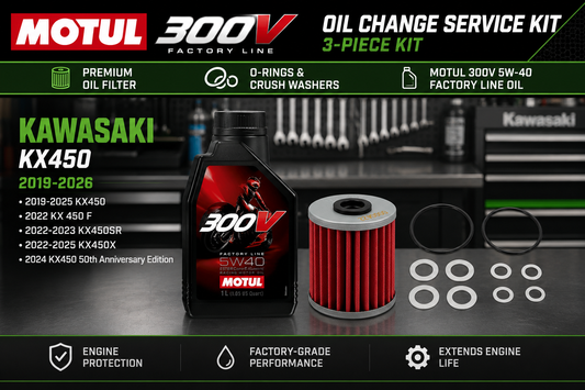 Motul 300V 5W-40 Full Synthetic Oil Change Kit for Kawasaki KX450 Moto-House MX