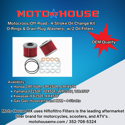 Moto-House MX YZF Oil Change Kit - Yamaha YZ250F, YZ250FX, YZ450F and WR450F
