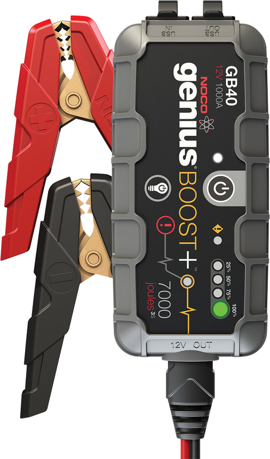 NOCO GENIUS NOCO GENIUS GB40 Boost Lithium Jump Pack - 1000 Amps - Red - Fits Most Small to Large Vehicles GB40