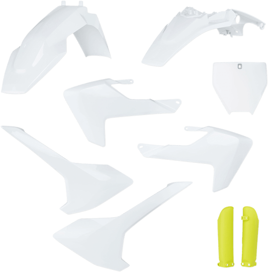 Acerbis 2731986345 Full Replacement Plastic Kit in White and Yellow for 2017-2024 Husqvarna TC65 motorcycles