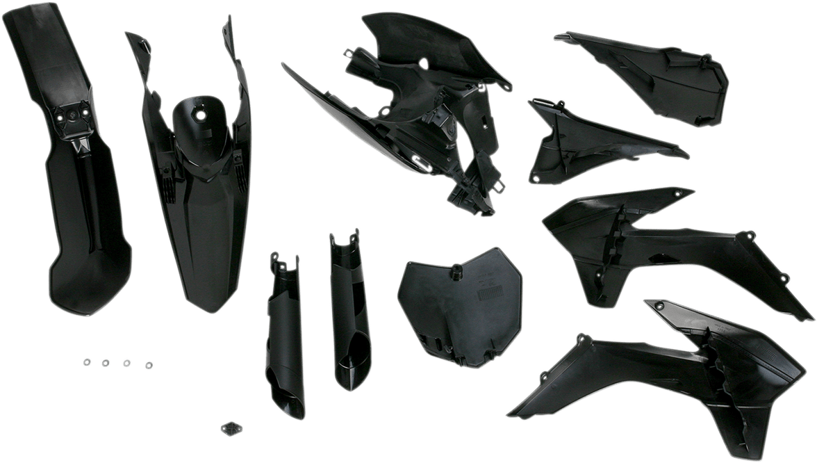 Acerbis 2314330001 Full Body Replacement Plastic Kit in Black for 2013-2014 KTM SX and XC models.
