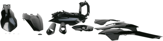 Acerbis 2314330001 Full Body Replacement Plastic Kit in Black for 2013-2014 KTM SX and XC models.