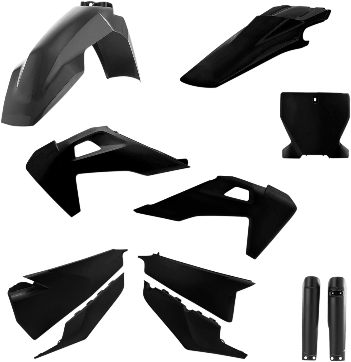 Acerbis 2726550001 Full Replacement Plastic Kit in Black for 2019-2022 Husqvarna FC, FX, TC, and TX motorcycles
