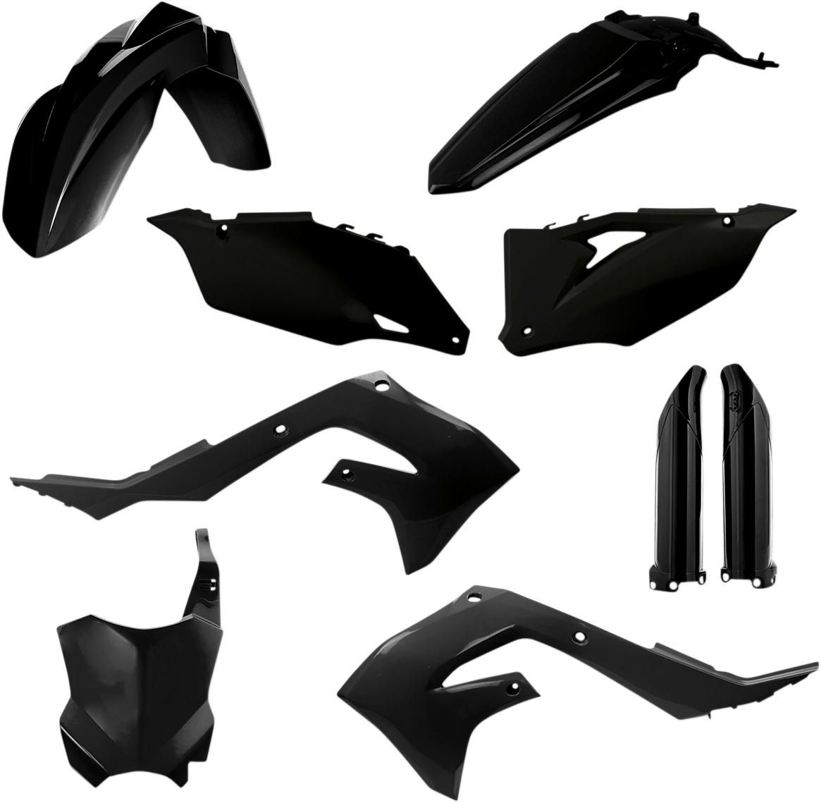 Acerbis 2736290001 Full Replacement Plastic Kit in Black for 2019-2024 Kawasaki KX250 and KX450 motorcycles
