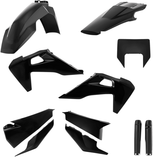 Acerbis 2791530001 Full Replacement Plastic Kit in Black for 2020-2023 Husqvarna FE/TE