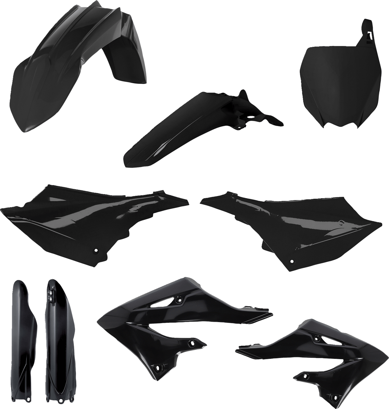 Acerbis 2936150001 Full Replacement Plastic Kit in Black for 2022-2025 Yamaha YZ125 and YZ250 motorcycles