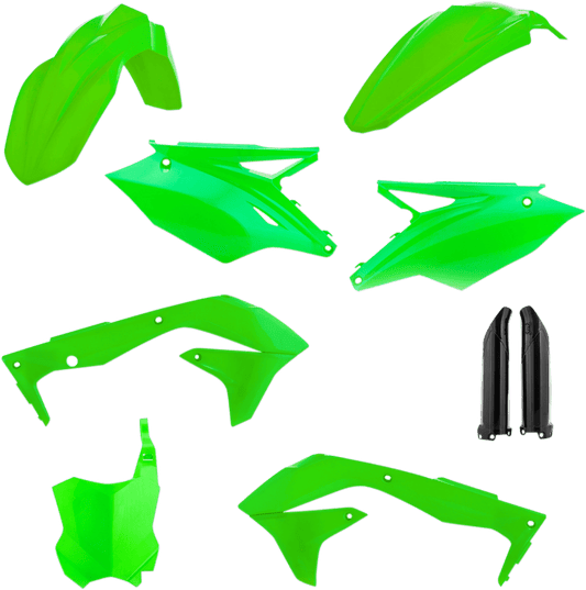 Acerbis 2685840235 Full Body Replacement Plastic Kit in Fluorescent Green and Black for 2018 Kawasaki KX450F motorcycles