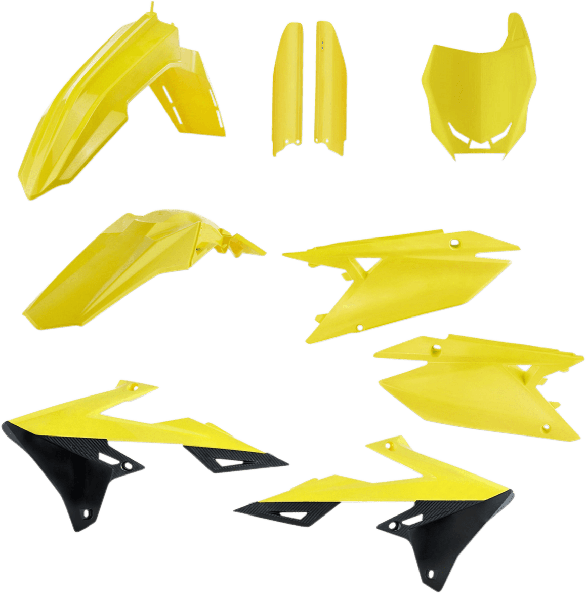 Acerbis 2686554310 Full Body Replacement Plastic Kit in Fluorescent Yellow for 2018-2025 Suzuki RMZ250 and RMZ450 motorcycles