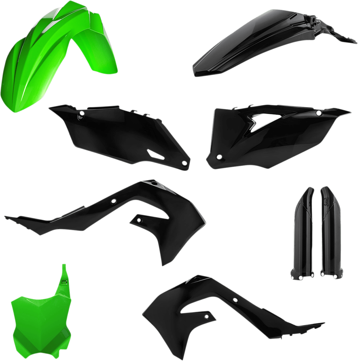 Acerbis 2736291089 Full Replacement Plastic Kit in Green and Black for 2019-2024 Kawasaki KX250 and KX450