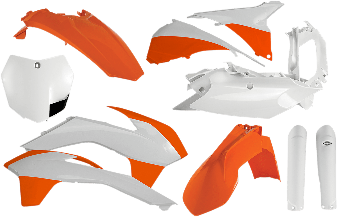 Acerbis 2403094891 Full Replacement Plastic Kit in OEM Orange, White, and Black for 2015-2016 KTM SX and XC models