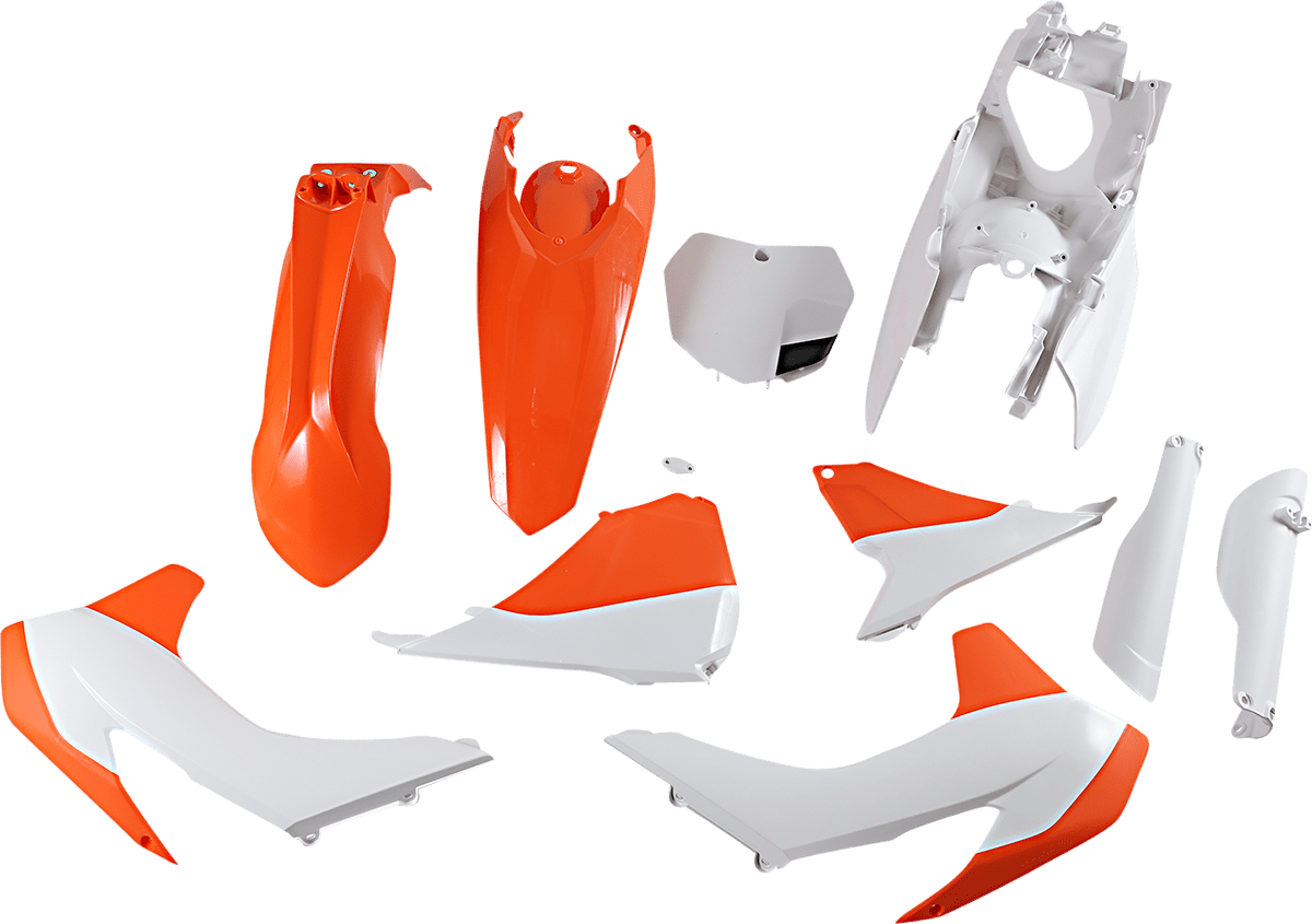 Acerbis 2403094891 Full Replacement Plastic Kit in OEM Orange, White, and Black for 2015-2016 KTM SX and XC models