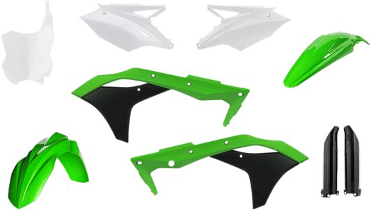 Acerbis 2630635569 Full Replacement Plastic Kit in Green, Black, and White for 2017 Kawasaki KX250F motorcycles